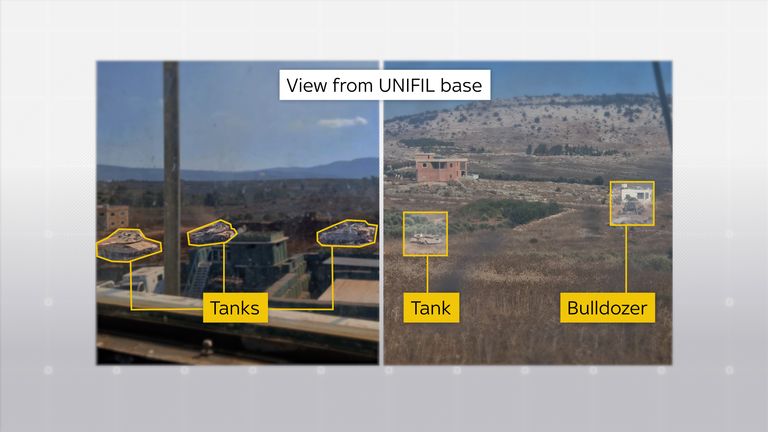 Vehículos militares visibles desde la base de datos UNIFIL UNP 6-52. Las fotos fueron tomadas entre el 1 y el 3 de octubre de 2024.