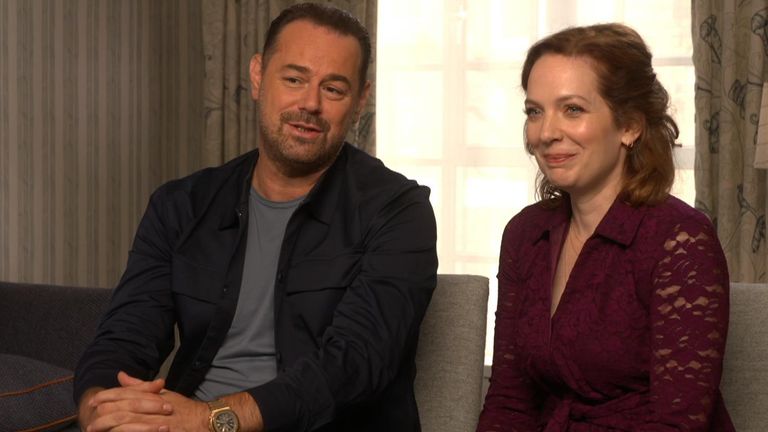 Katherine Parkinson and Danny Dyer, who grew his own moustache for the show