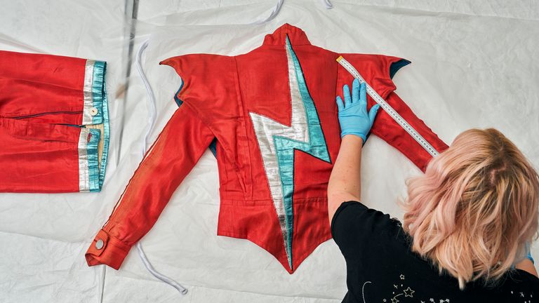 Items being prepared for the David Bowie Centre at V&A East Storehouse. Pic: Victoria And Albert Museum