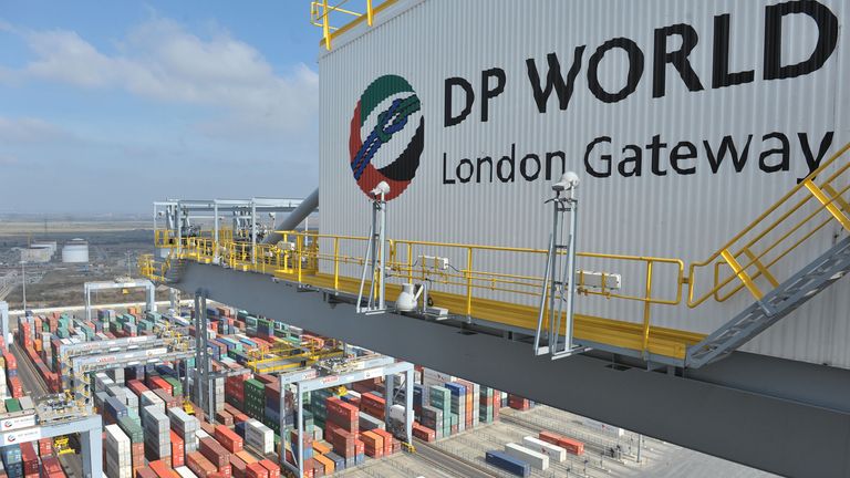 File pic of DP World&#39;s London Gateway container port in Stanford-le-Hope, Essex. Pic: PA