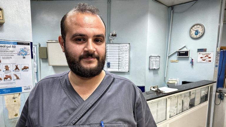 Dr Mohammad Taoube, who is head of Emergency Response at a hospital in southern Lebanon. From Alex Crawford report. Note: she is not naming the hospital or its location for safety reasons