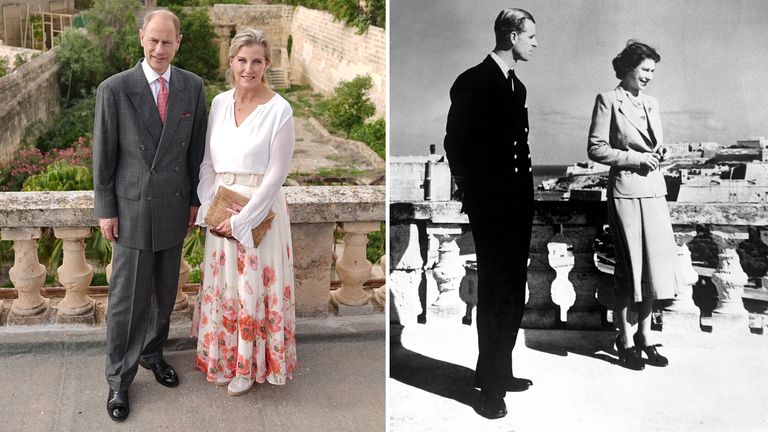 Edward and Sophie were taken on a tour of a villa where Queen Elizabeth II lived before being coronated.
Pics: Aaron Chown/PA 