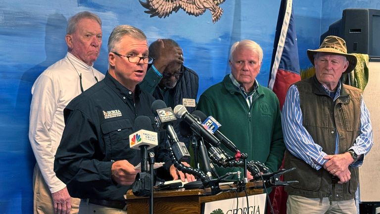 Georgia Department of Natural Resources Commissioner Walter Rabon speaks to the media. Photo: AP