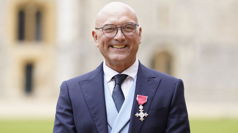 Gregg Wallace receives his MBE for services to food and charity. Pic: PA