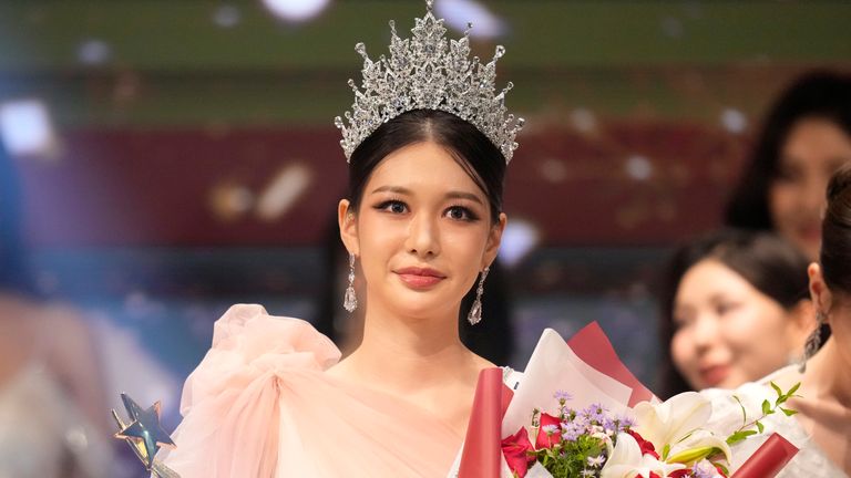 Han Ariel, 22, won the Miss Universe Korea contest. Pic: AP