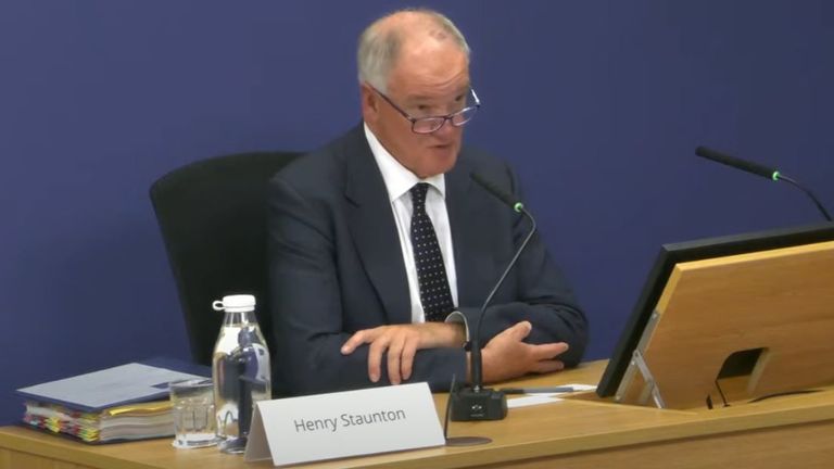 Henry Staunton was sacked after 23 months as Post Office chair last December. Pic: Post Office Horizon IT Inquiry