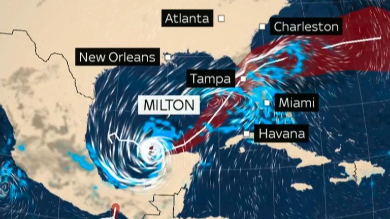 The path of Hurricane Milton