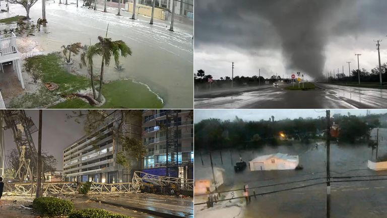 Hurricane Milton latest: Deaths reported, emergency services suspended and  roof ripped off stadium as Milton smashes into Florida | US News | Sky News