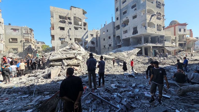 Aftermath of Israeli strikes in Beit Lahiya. Pic: Reuters