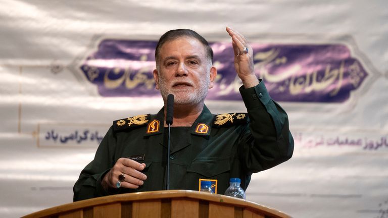 Iranian Revolutionary Guard General Abbas Nilforushan. Pic: AP