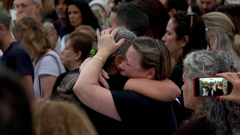 Families and friends mourn their loss at the site of the Nova music festival in Israel one year on from the attacks