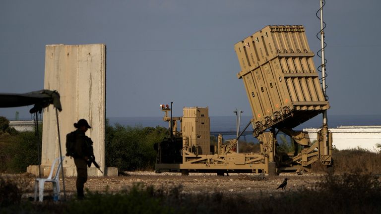 FILE - A battery of Israel's Iron Dome defense missile system, deployed to intercept rockets, sits in Ashkelon, southern Israel, Aug. 7, 2022. (AP Photo/Ariel Schalit, File)