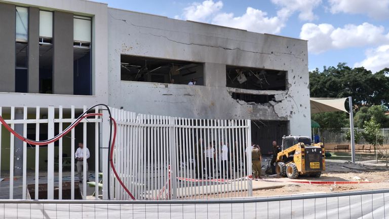 Israeli school hit by Iranian missile 