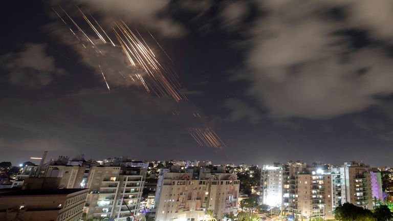 Israel's Iron Dome anti-missile system intercepts rockets, as seen from Ashkelon, Israel, October 1, 2024 REUTERS/Amir Cohen TPX IMAGES OF THE DAY