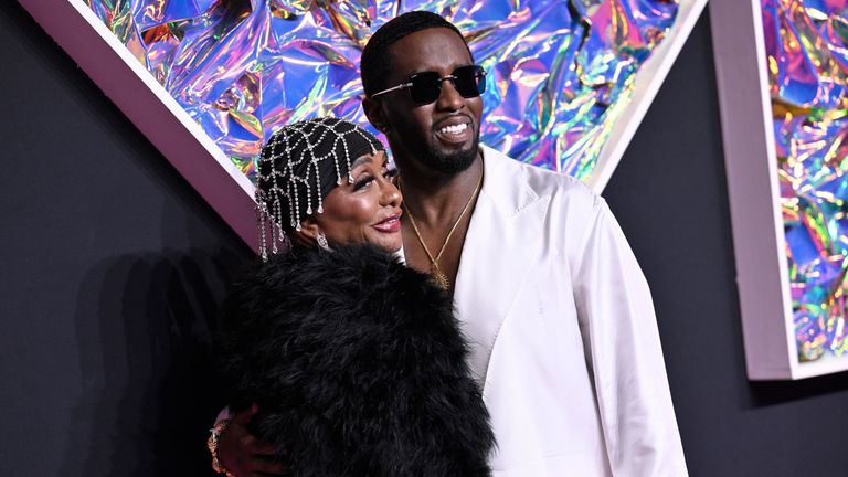 Sean Combs with his mother Janice Smalls Combs at the MTV Video Music Awards last year. Pic: Evan Agostini/Invision/AP