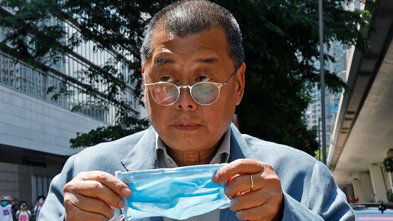 Mediamagnaat Jimmy Lai uit Hong Kong, oprichter van de lokale krant Apple Daily. Bestandsfoto: AP