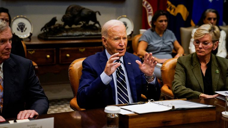 President Joe Biden speaks about the federal government response to Hurricane Helene and preparations for Hurricane Milton. Pic: Reuters