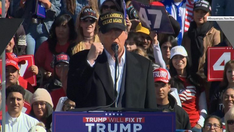 Donald Trump Imitates Kamala Harris At Rally | US News | Sky News