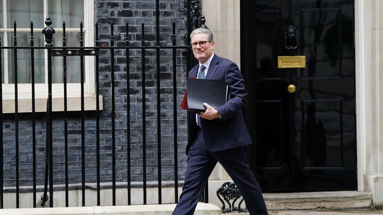 Keir Starmer departs 10 Downing Street.
Pic: PA