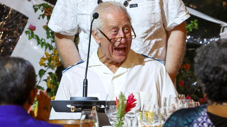 King Charles during the  CHOGM reception.
Pic: Reuters