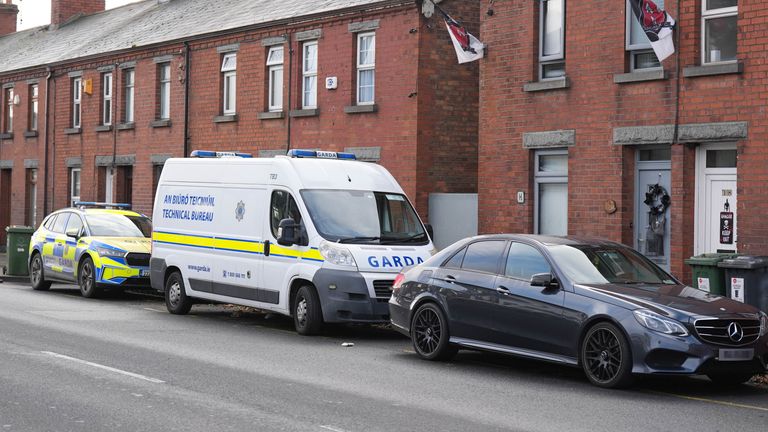 NUMBER PLATE PIXELATED BY PA PICTUREDESK Gardai in Dundalk, Co Louth as they search a house in the investigation into the suspected murder of eight-year-old Kyran Durnin. Starting on Tuesday, the house, garden and adjoining ground will be searched and be subject to technical and forensic examinations. An Garda Siochana said the purpose of the search is to discover any evidence which might provide clues to Kyran’s whereabouts or what has happened to him. Picture date: Tuesday October 22, 2024.