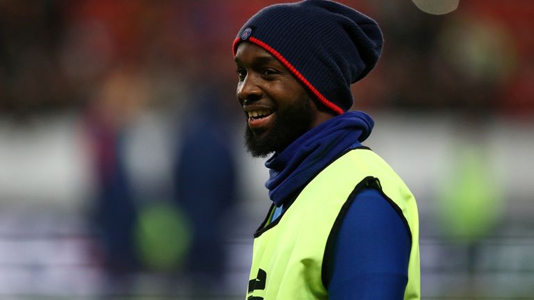 Stade Rennes vs Paris St Germain - Roazhon Park, Rennes, France - January 30, 2018 Paris Saint-Germain’s Lassana Diarra warms up before the match REUTERS/Stephane Mahe