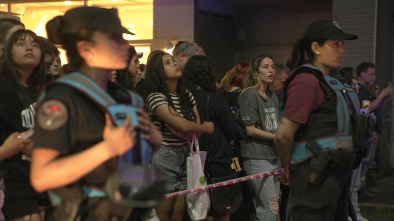 Fans outside the hotel in Buenos Aires where Liam Payne died 