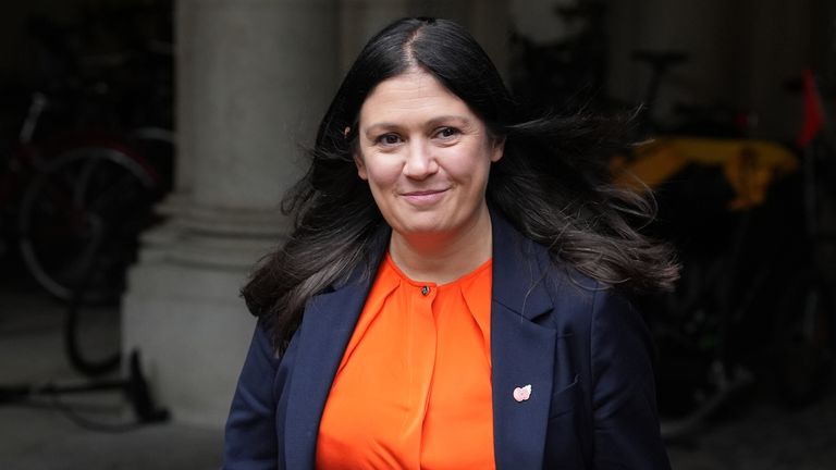  Lisa Nandy arrives in Downing Street.
Pic: PA