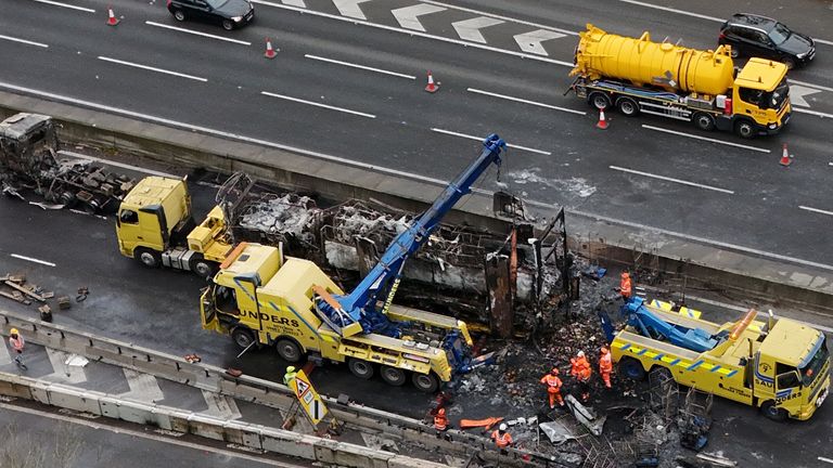 Severe delays after M25 lorry fire and spillage at Dartford Crossing ...