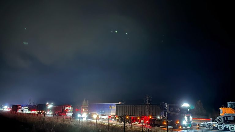 The fatal crash that killed five people took place on the M6. Pic: North Yorkshire Weather Updates