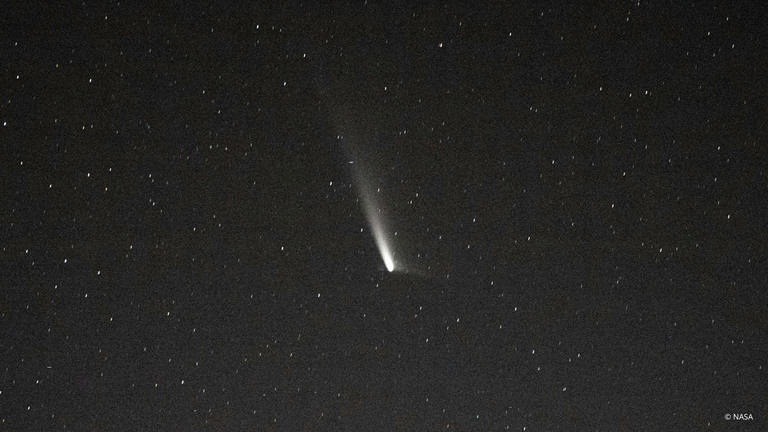 Comet A3 pictured about 99.4 million miles away from Earth by NASA astronaut Matthew Dominick aboard the International Space Station. Pic: NASA