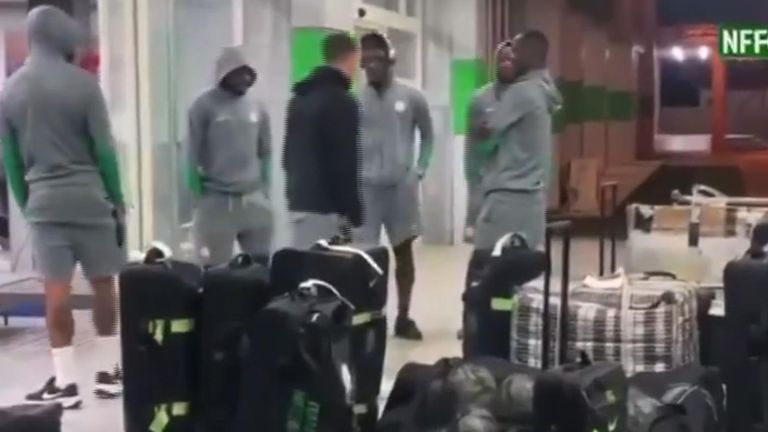 The players were stranded at Al Abraq Airport