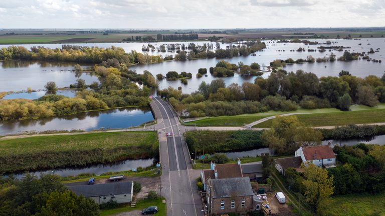 Flooding in Norfolk after Monday's rain. Pic: PA