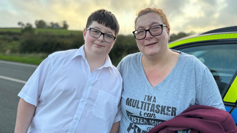 Dylan's mum (right) says she could hear kids screaming when he called her. Pic: PA