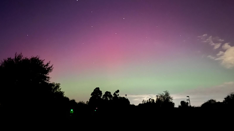 The Northern Lights in Stewkley, Buckinghamshire. Pic: Angus Dewar