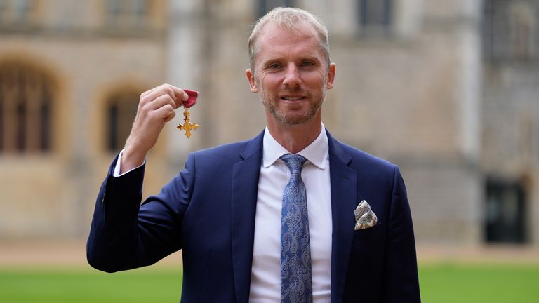 Referee Wayne Barnes after being made an OBE (Officer of the Order of the British Empire) during an investiture ceremony at Windsor Castle, Berkshire. Picture date: Wednesday October 2, 2024.