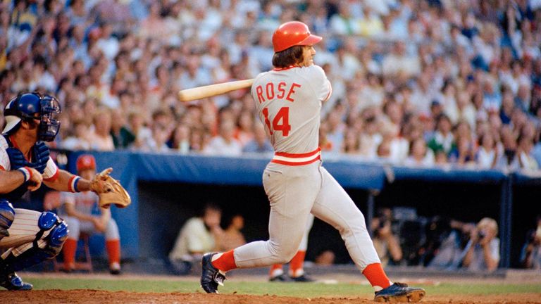 Pete Rose of the Cincinnati Reds against the Atlanta Braves, August 2, 1978 Image: AP