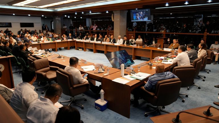 Philippines senate sits on Monday. Pic: AP