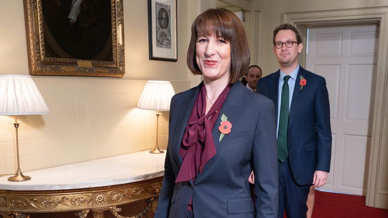 Rachel Reeves and Chief Secretary to the Treasury Darren Jones prepare to leave 11 Downing Street