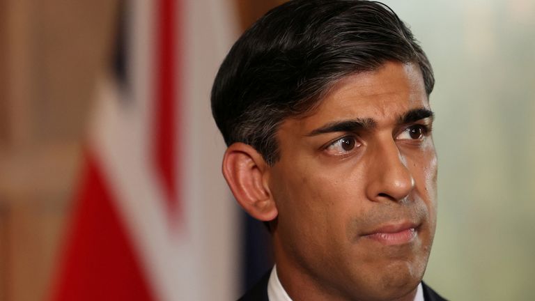 Rishi Sunak in Chequers in October 2023. Pic: PA