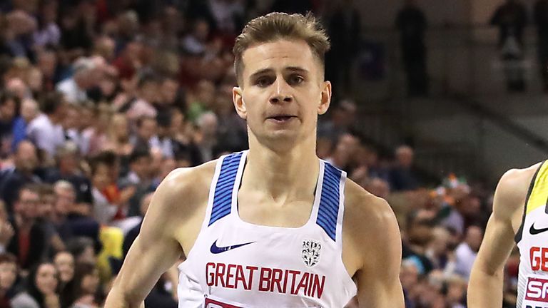 Robbie Fitzgibbon competing at the European Indoor Athletics Championships in 2019. Pic: PA