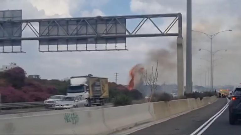 Israeli highway damaged after rockets fired from Lebanon

