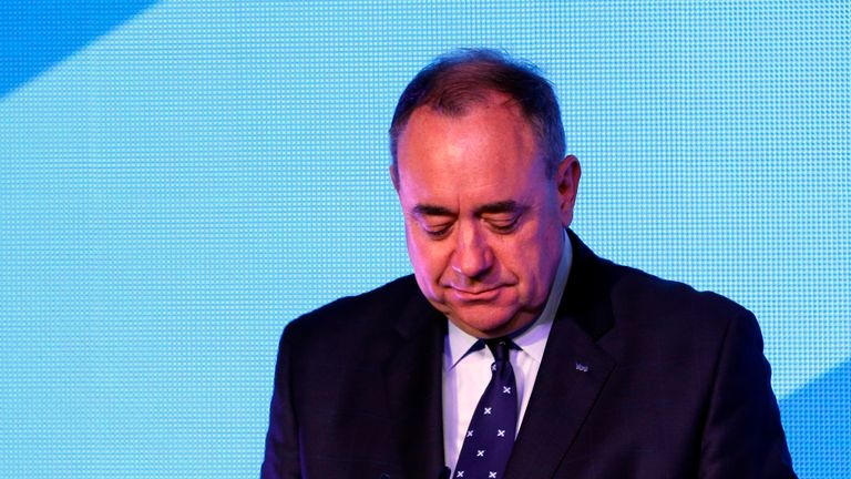 Alex Salmond reacts as he concedes defeat in Scotland's independence referendum in Edinburgh on 19 September, 2014. Pic: AP