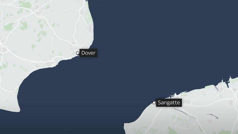 The incident happened about 2 km off the coast of Sangatte