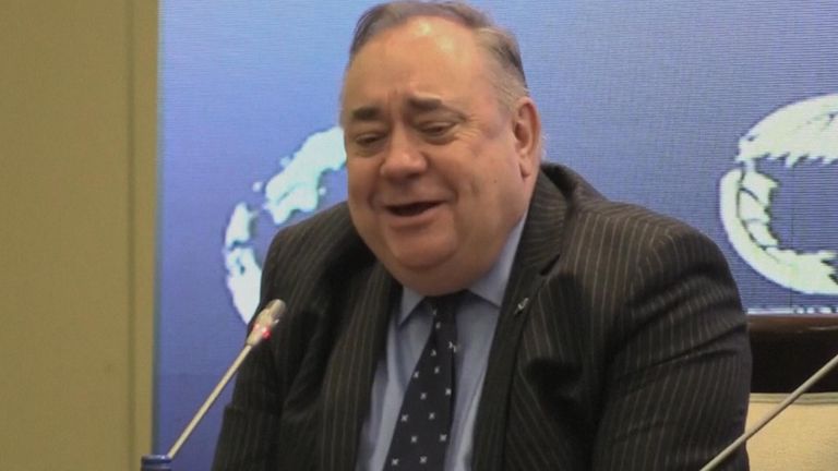 Former Scottish First Minister Alex Salmond at conference before death