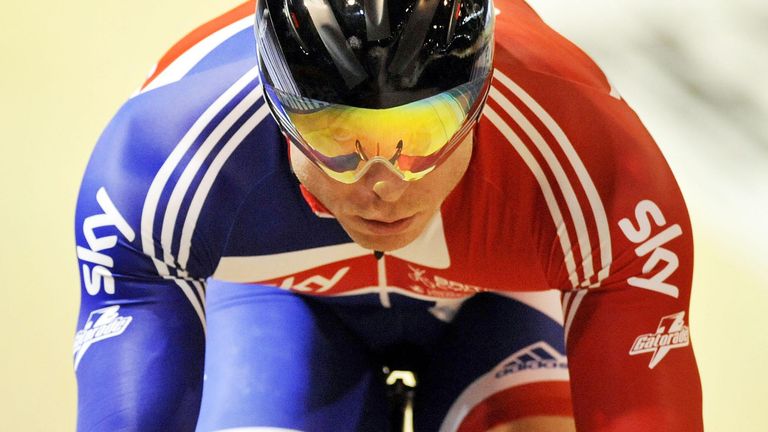 Sir Chris en el Campeonato Mundial de Ciclismo en Pista en Copenhague, Dinamarca, marzo de 2010. Foto: PA