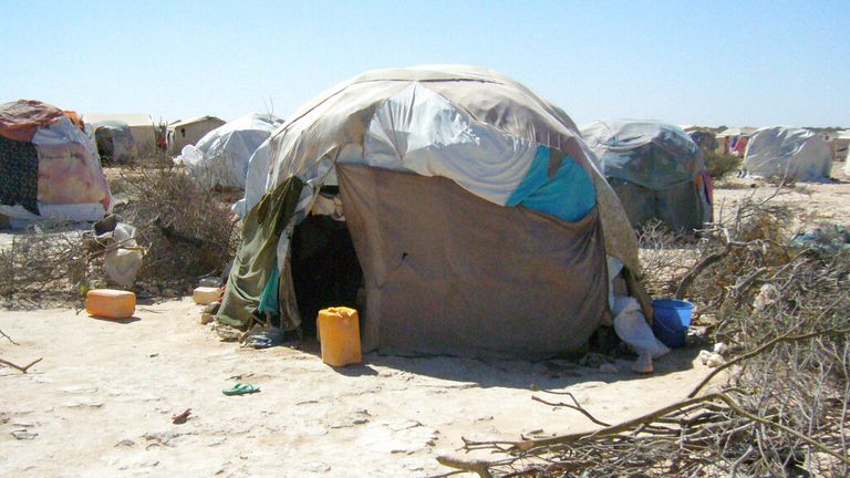 In this photo taken Wednesday, Feb. 2, 2011, makeshift structures that displaced people live in are seen on the outskirts of Galkayo town, the capital city of Somalia's semiautonomous region of Puntland. The U.N. and aid agencies are warning of a possible catastrophe in Somalia, where a severe drought has plunged millions of Somalis into crisis. The drought has increased the number of malnourished children, displaced thousands of people and killed thousands of animals. Pic: AP