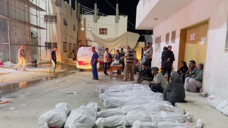 An Israeli airstrike that hit several houses and a multi-storey residential building in the northern Gaza town of Beit Lahiya has killed at least 73 people, according to medics and Hamas-run media outlets.