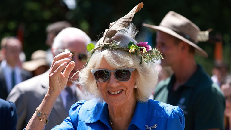 Britain's Queen Camilla attends a community BBQ, in Sydney, Australia, October 22, 2024. Ian Vogler/Pool via REUTERS
