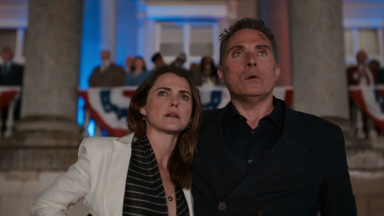 Keri Russell and Rufus Sewell star in The Diplomat. Pic: Netflix